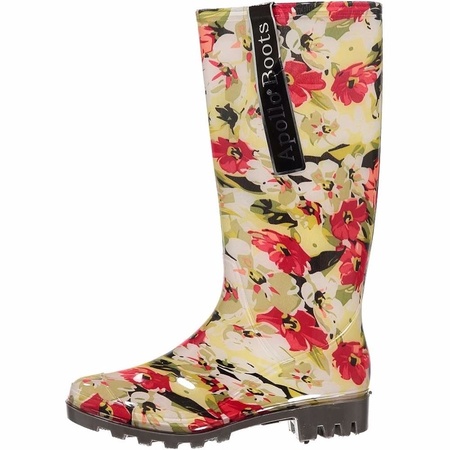 Ladies rain boots with flower print