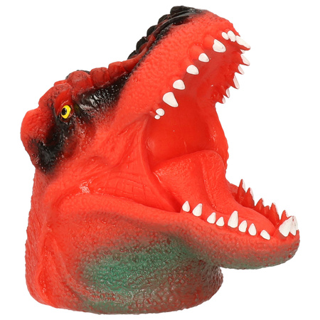 Dino World latex handpop oranje 14 cm
