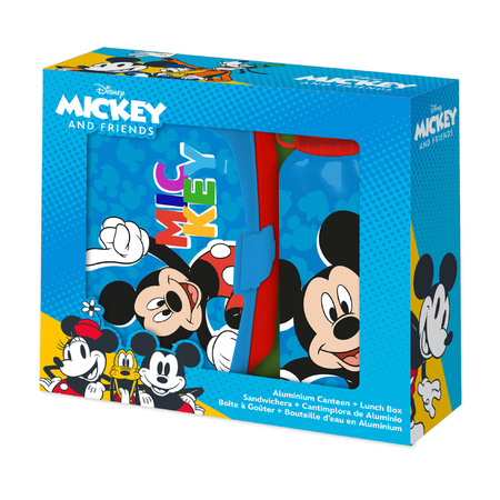 Disney Mickey Mouse lunch box set for children - 3 pieces - blue - incl. gym bag/school bag
