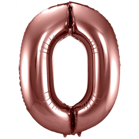 Grote folie ballonnen cijfer 30 in het brons 86 cm en 2 feestslingers