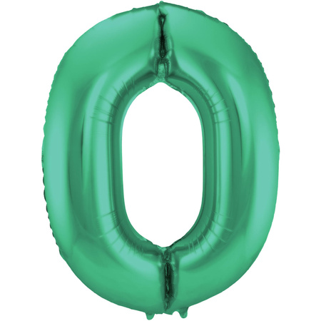 Grote folie ballonnen cijfer 50 in het glimmend groen 86 cm