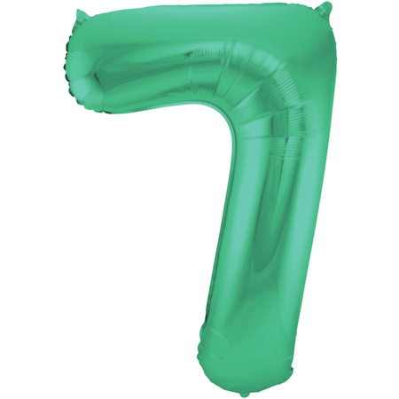 Grote folie ballonnen cijfer 75 in het glimmend groen 86 cm