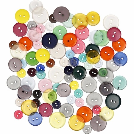 Decoratie knopen 100 stuks in verschillende kleuren