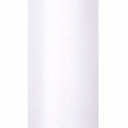 White glittery deco tulle fabric 15 cm x 9 meters