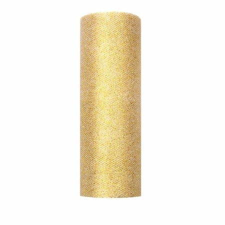 Gold glittery tulle 15 cm
