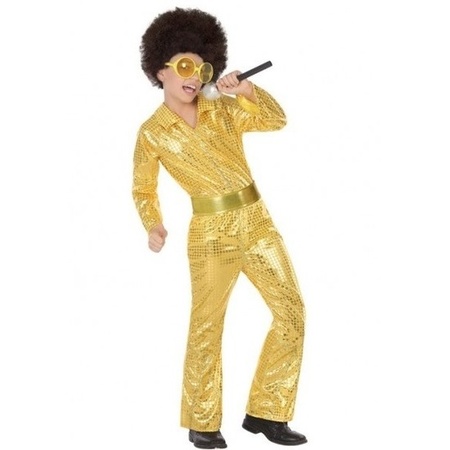Golden glitter disco suit for boys