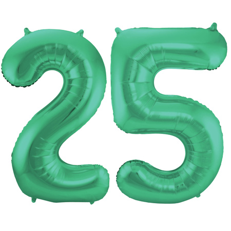 Foil Foil balloon number 25 in green 86 cm