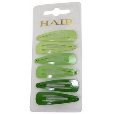 Hairpins 6 cm green shades