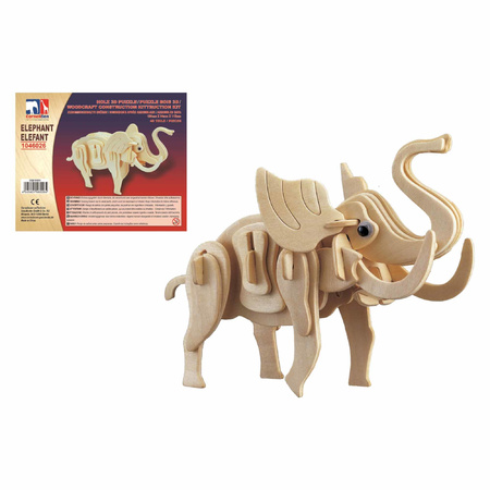 Wooden 3D puzzle elephant