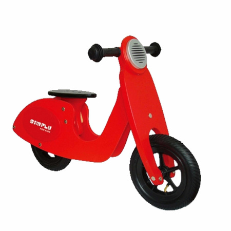 Houten loopscooter rood