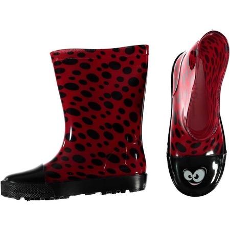 Kids rain boots with ladybug print