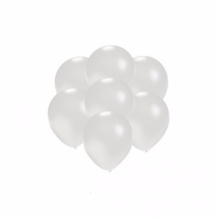 Kleine ballonnen wit metallic 200 stuks