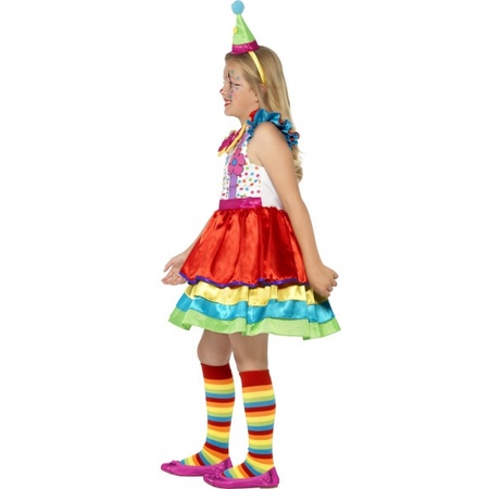 Verkleedkleding gekleurd clown jurkje