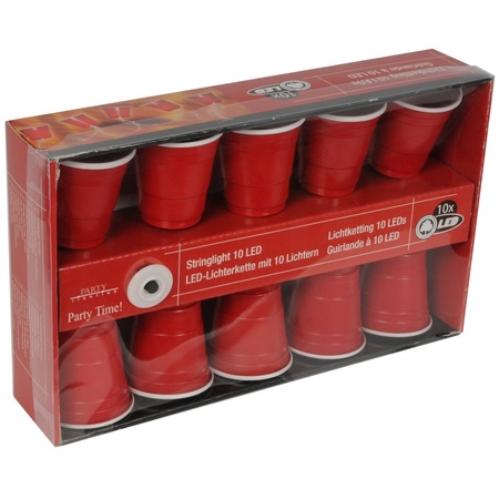 Party light 10 red cups on string 1.65 meters