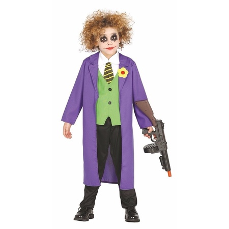 Luxury purple horror clown Joker costume for kids