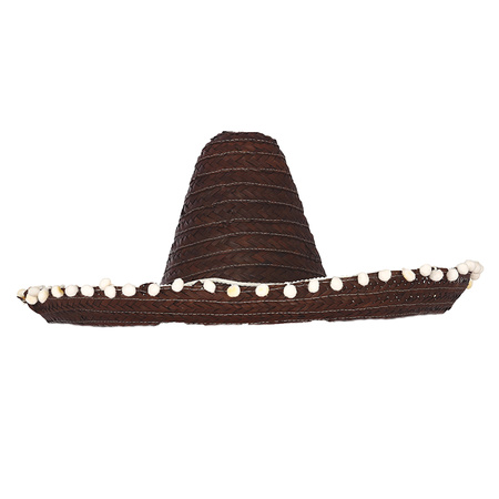 Carnaval verkleed set Gringo - Mexicaanse sombrero hoed - zwart - met Western thema plaksnor