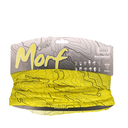 Multifunctionele morf sjaal geel met contour print voor volwassen