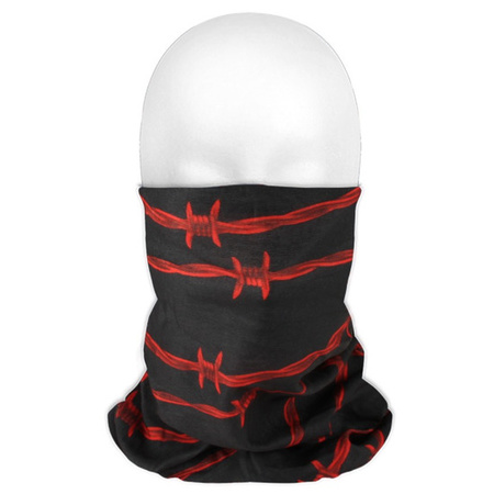 Multi functional scarf red barbwire