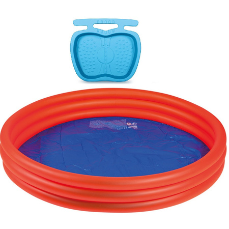 Orange inflatable swimming pool 175 x 31 cm with foot bath