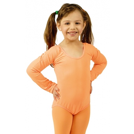 Orange fancy dress bodysuit long sleeve for girls