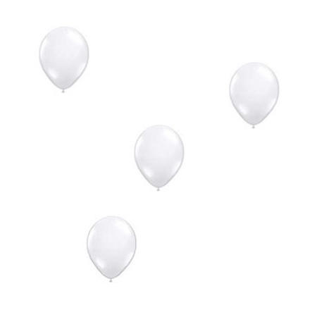 50x ballonnen - 27 cm -  lichtblauw / witte versiering
