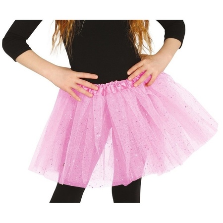 Petticoat/tutu skirt light pink glitter 31 cm for girls