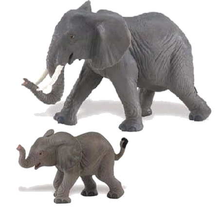 Plastic speelgoed figuren setje van 3x stuks olifanten 8 en 16 cm