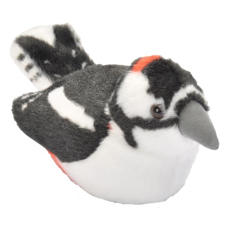 Plush Woodpecker bird cuddle/soft toy 13 cm with sound