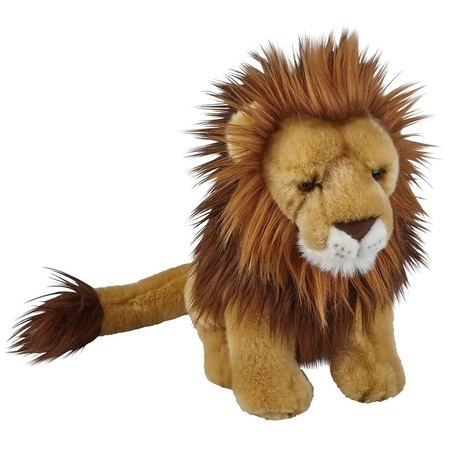 Plush brown lion cuddle toy 28 cm