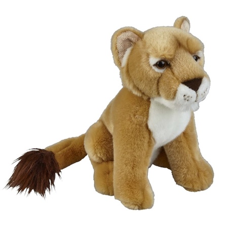 Plush brown lioness cuddle toy 28 cm