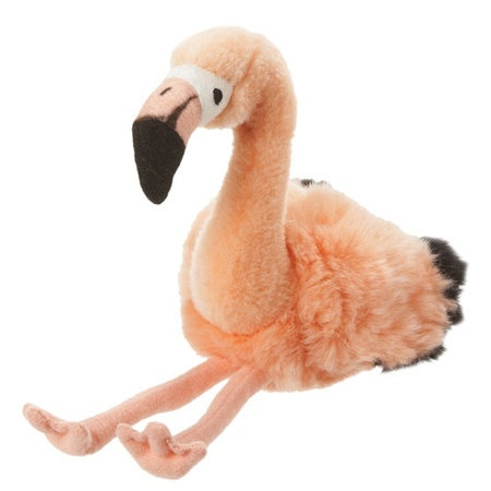 Plush soft toy flamingo 18 cm with an A5-size Happy Birthday postcard
