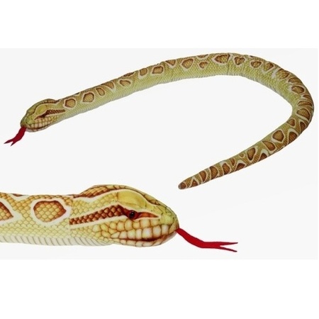 Slangen speelgoed artikelen gouden python knuffelbeest gevlekt 150 cm