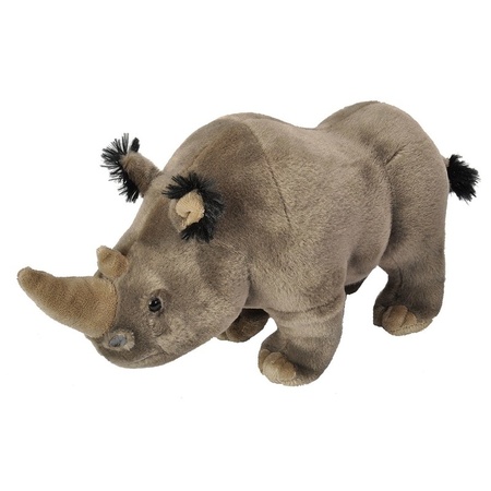 Plush grey rhino cuddle toy 35 cm