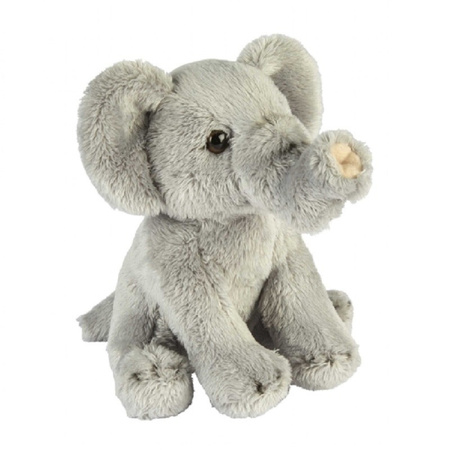 Safari animals serie soft toys 2x - Elephant and Nijlpaard 15 cm
