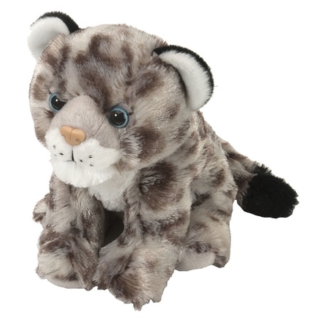 Plush grey snow leopard baby cuddle toy  20 cm