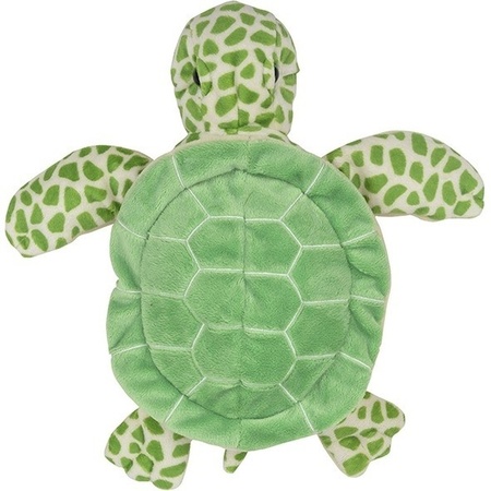 Plush green sea turtle hand puppet 24 cm cuddle toy