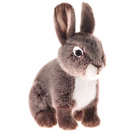 Pluche konijn / haas knuffel zittend 21 cm