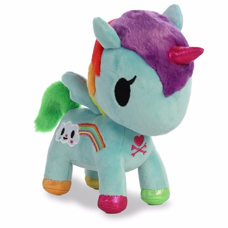 Plush mint unicorn cuddle toy 25 cm