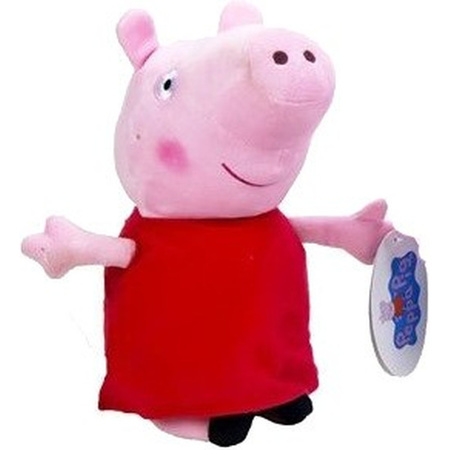 Plush Peppa Pig cuddle toy in red outfit 28 cm