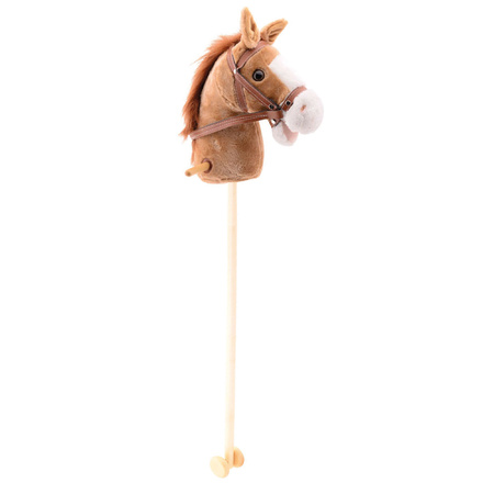 Plush hobby horse light brown 98 cm with sound