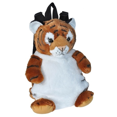 Plush tiger backpack cuddle toy 33 cm