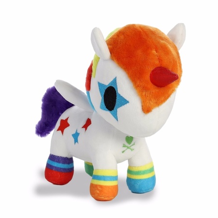 Plush white unicorn cuddle toy 20 cm