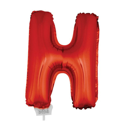 Red inflatable letter balloon H on a stick