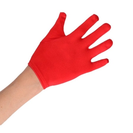 Red satin gloves for kids