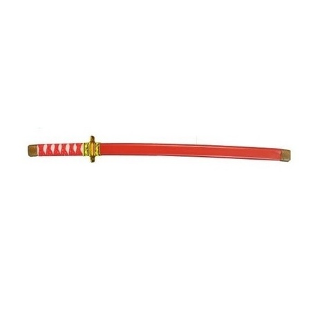 Rood plastic ninja/ samurai zwaard  60 cm