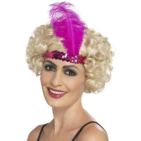 Pink Charleston carnaval headband for ladies