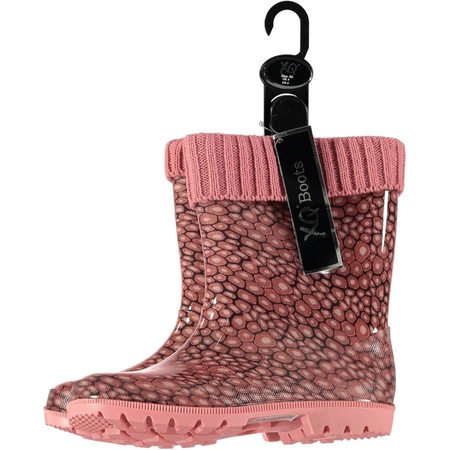 Pink kids rainboots with lining