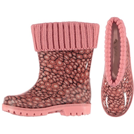 Pink kids rainboots with lining