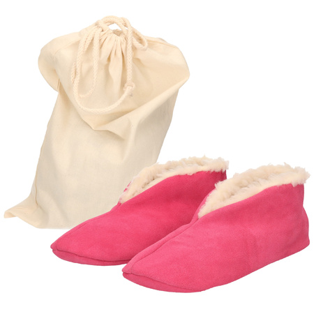 Pink Spanish slippers of genuine leather / suede size 38 with storage bag