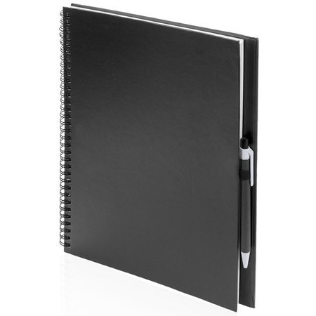 Schetsboek/tekenboek zwart met 50 viltstiften